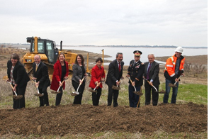 USACE joined congressional representatives and federal, state and local partner agencies, for a ceremonial groundbreaking at Folsom Lake, California, where USACE will construct the Folsom Dam Raise project to help further reduce flood risk in the Greater Sacramento region. (January 2020)